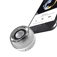 Bluetooth Mini Lautsprecher Wireless Speaker Boxen S28 für HTC Desire 22 Pro 5G Silber