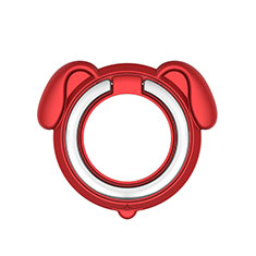 Fingerring Ständer Magnetische Smartphone Halter Halterung Universal H15 für Wiko Lenny 5 Rot