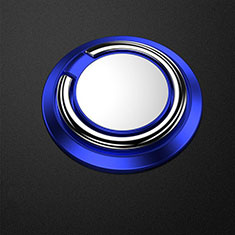 Fingerring Ständer Magnetische Smartphone Halter Halterung Universal Z04 für Wiko View 2 Pro Blau