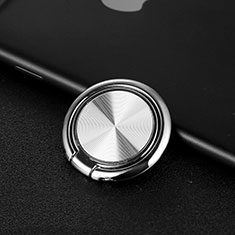Fingerring Ständer Magnetische Smartphone Halter Halterung Universal Z11 für Samsung Galaxy A14 5G Silber