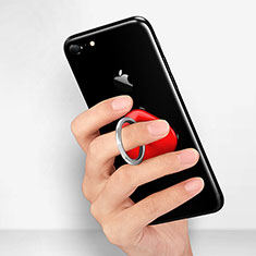 Fingerring Ständer Smartphone Halter Halterung Universal R02 für Wiko View 2 Pro Rot