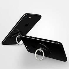 Fingerring Ständer Smartphone Halter Halterung Universal R02 für Samsung Galaxy A3 2017 Schwarz