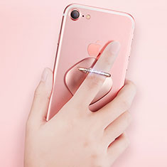 Fingerring Ständer Smartphone Halter Halterung Universal R03 für Samsung Galaxy A14 5G Rosegold