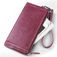 Handtasche Clutch Handbag Hülle Leder Universal für HTC Desire 21 Pro 5G Violett