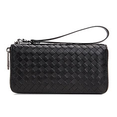 Handtasche Clutch Handbag Leder Diamant Universal H15 für Xiaomi Redmi Note 13 Pro+ Plus 5G Schwarz