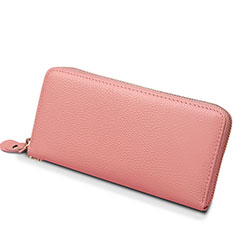 Handtasche Clutch Handbag Leder Lichee Pattern Universal H25 für Vivo iQOO 11 Pro 5G Rosa