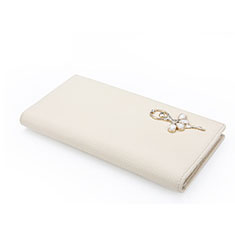 Handtasche Clutch Handbag Schutzhülle Leder Dancing Girl Universal für HTC Desire 21 Pro 5G Weiß