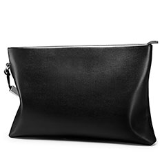 Handtasche Clutch Handbag Schutzhülle Leder Universal H01 für Samsung Galaxy A3 2017 Schwarz