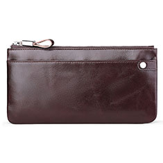 Handtasche Clutch Handbag Schutzhülle Leder Universal H08 für Sharp Aquos R8 Pro Braun