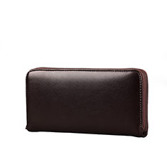 Handtasche Clutch Handbag Schutzhülle Leder Universal H10 für Sharp Aquos R8 Pro Braun
