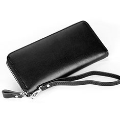 Handtasche Clutch Handbag Schutzhülle Leder Universal H13 für Xiaomi Redmi Note 13 Pro+ Plus 5G Schwarz