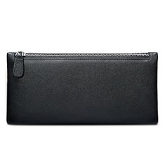 Handtasche Clutch Handbag Schutzhülle Leder Universal H17 für Samsung Galaxy F22 4G Schwarz