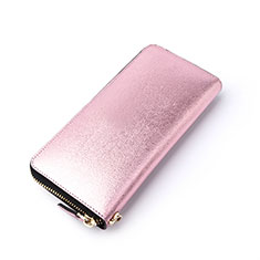 Handtasche Clutch Handbag Schutzhülle Leder Universal H22 für Sharp Aquos R7s Rosa