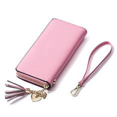 Handtasche Clutch Handbag Schutzhülle Leder Universal H24 für Xiaomi Redmi Note 11 4G 2021 Rosa