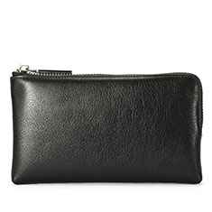 Handtasche Clutch Handbag Schutzhülle Leder Universal H27 für Sharp Aquos R8 Pro Schwarz