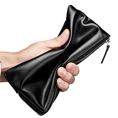 Handtasche Clutch Handbag Schutzhülle Leder Universal H29 für Oneplus Ace 2 5G Schwarz