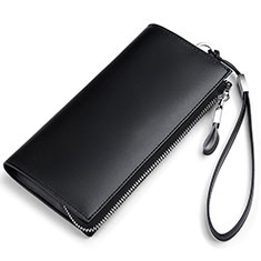 Handtasche Clutch Handbag Schutzhülle Leder Universal H34 für Sharp Aquos R8 Pro Schwarz