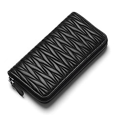 Handtasche Clutch Handbag Schutzhülle Leder Universal H35 für Samsung Galaxy C5 SM-C5000 Schwarz