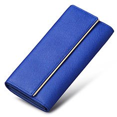 Handtasche Clutch Handbag Schutzhülle Leder Universal K01 für Samsung Galaxy J3 2016 Blau
