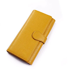 Handtasche Clutch Handbag Schutzhülle Leder Universal K02 für Sharp Aquos Sense7 Gelb