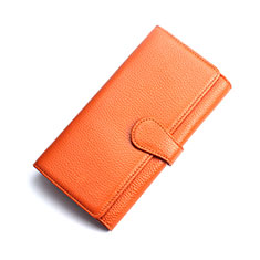 Handtasche Clutch Handbag Schutzhülle Leder Universal K02 für Samsung Galaxy J3 2016 Orange