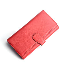 Handtasche Clutch Handbag Schutzhülle Leder Universal K02 für HTC Desire 21 Pro 5G Rot