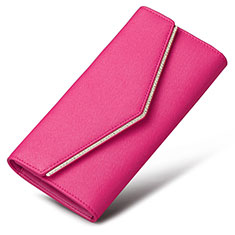 Handtasche Clutch Handbag Schutzhülle Leder Universal K03 für Vivo Y100A 5G Pink