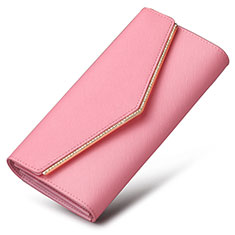 Handtasche Clutch Handbag Schutzhülle Leder Universal K03 für Sharp Aquos R8 Pro Rosa