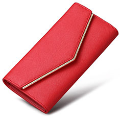 Handtasche Clutch Handbag Schutzhülle Leder Universal K03 für HTC Desire 21 Pro 5G Rot
