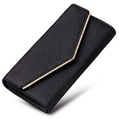 Handtasche Clutch Handbag Schutzhülle Leder Universal K03 für Vivo Y30 5G Schwarz