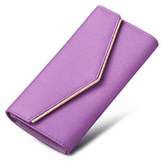 Handtasche Clutch Handbag Schutzhülle Leder Universal K03 für HTC Desire 21 Pro 5G Violett