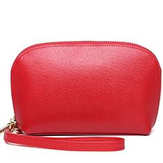 Handtasche Clutch Handbag Schutzhülle Leder Universal K08 für HTC Desire 21 Pro 5G Rot