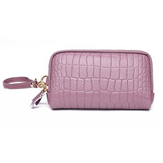 Handtasche Clutch Handbag Schutzhülle Leder Universal K09 für Sharp Aquos R7s Rosegold