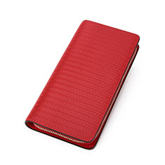 Handtasche Clutch Handbag Schutzhülle Leder Universal K10 für HTC Desire 21 Pro 5G Rot