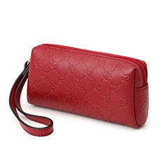Handtasche Clutch Handbag Schutzhülle Leder Universal K11 für Vivo iQOO 11 Pro 5G Rot