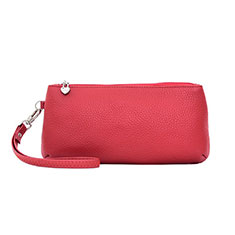 Handtasche Clutch Handbag Schutzhülle Leder Universal K12 für Vivo iQOO 11 Pro 5G Rot