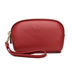 Handtasche Clutch Handbag Schutzhülle Leder Universal K16 für Vivo iQOO 11 Pro 5G Rot