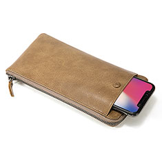 Handtasche Clutch Handbag Schutzhülle Leder Universal K17 für Vivo iQOO 11 Pro 5G Orange