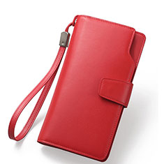 Handtasche Clutch Handbag Schutzhülle Leder Universal für Samsung Galaxy A15 4G Rot