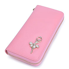 Handtasche Clutch Handbag Tasche Leder Dancing Girl Universal für Xiaomi Redmi Note 11 4G 2021 Rosa