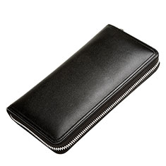 Handtasche Clutch Handbag Tasche Leder Universal H12 für HTC Desire 21 Pro 5G Schwarz