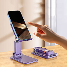 Handy Ständer Smartphone Halter Halterung Stand Universal N03 für Vivo iQOO U3 5G Violett
