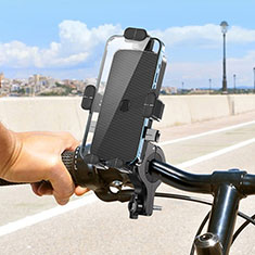 Handyhalterung Fahrrad Halterung Universal Motorrad HandyHalter Lenker Smartphone Bike H01 für Handy Zubehoer Kfz Ladekabel Schwarz