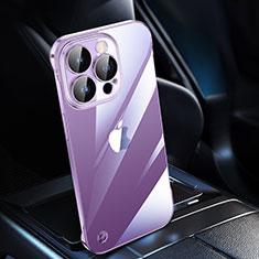 Handyhülle Hülle Crystal Hartschalen Tasche Schutzhülle Farbverlauf QC2 für Apple iPhone 14 Pro Max Violett