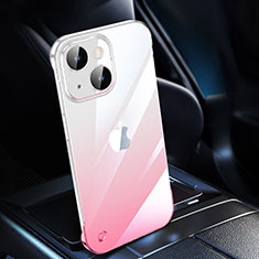 Handyhülle Hülle Crystal Hartschalen Tasche Schutzhülle Farbverlauf QC2 für Apple iPhone 15 Rosa