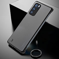 Handyhülle Hülle Crystal Hartschalen Tasche Schutzhülle H01 für Oppo Reno6 Pro 5G India Schwarz