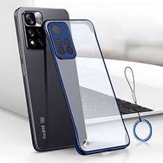 Handyhülle Hülle Crystal Hartschalen Tasche Schutzhülle H01 für Xiaomi Redmi Note 11 5G Blau