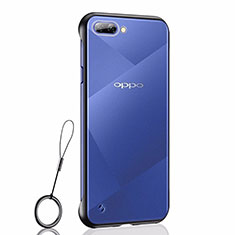 Handyhülle Hülle Crystal Hartschalen Tasche Schutzhülle H02 für Oppo A5 Schwarz