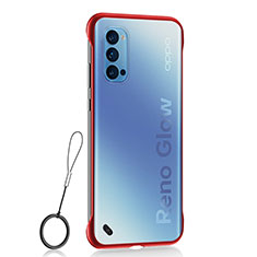 Handyhülle Hülle Crystal Hartschalen Tasche Schutzhülle H02 für Oppo Reno4 Pro 5G Rot