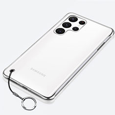 Handyhülle Hülle Crystal Hartschalen Tasche Schutzhülle H02 für Samsung Galaxy S23 Ultra 5G Silber